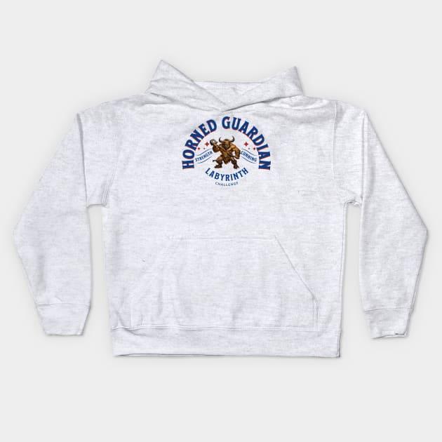 Horned Guardian of the Labyrinth Kids Hoodie by Mugs and threads by Paul